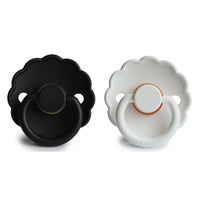 FRIGG Daisy Pacifier- Black + White - Size 1 (2pack)