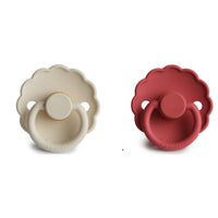 FRIGG Daisy Pacifier- Scarlet + Cream - Size 1 (2pack)